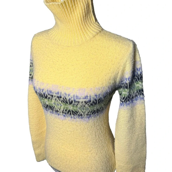 Y2K Fuzzy Turtleneck Ski Sweater Small Vintage - Picture 3 of 5